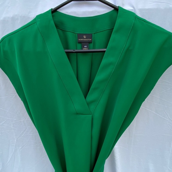 Worthington Women’s Kelly Green Dress Size XS NWOT thin belt, very cute vibran… - Picture 2 of 5
